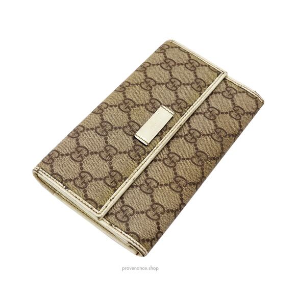 🔴 Gucci Long Wallet - GG Supreme Brown/White - Picture 3 of 7